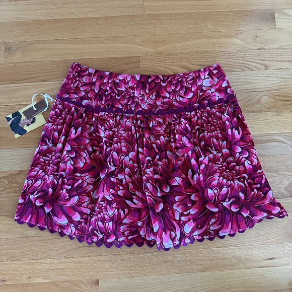 NWT 2022 Kika Vargas for Target Pink Floral Scallop Edge Mini Skirt Size 8 - Picture 4 of 10